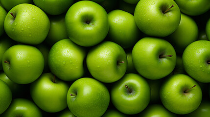 Close up of green apples background