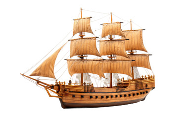 Wooden Sailing Vessel On Transparent PNG