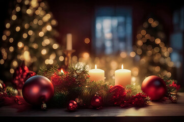 Fototapeta na wymiar Festive beautiful Christmas and New Year composition
