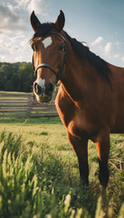 Equestrian Elegance The Majestic Beauty of Horses in Farm Life