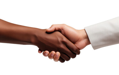 Black and White Handshake on White or PNG Transparent Background
