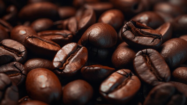 コーヒー豆のクローズアップ Macro close up coffee beans
