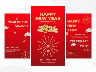 New Year Instagram posts collection new year festival, New Year celebration ornaments collection