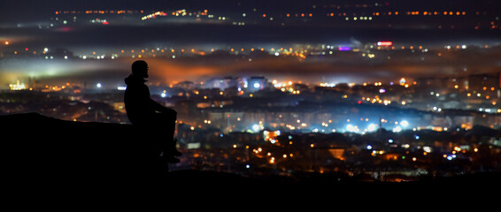 Man Watching the Mists Descending on the City