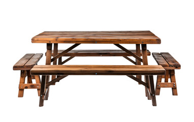 Collection Wooden Compact and Foldable Picnic on White or PNG Transparent Background