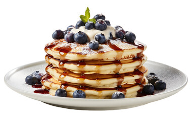 Blueberry Pancake Delight On Isolated Background