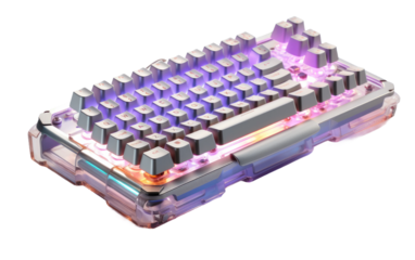 Alluring Colorful Professional Grade Mechanical Keyboard on White or PNG Transparent Background