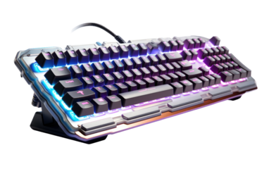Charming Colorful Professional Grade Mechanical Keyboard on White or PNG Transparent Background