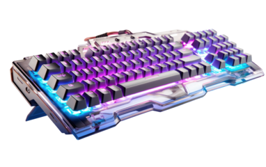 Stunning Colorful Professional Grade Mechanical Keyboard on White or PNG Transparent Background
