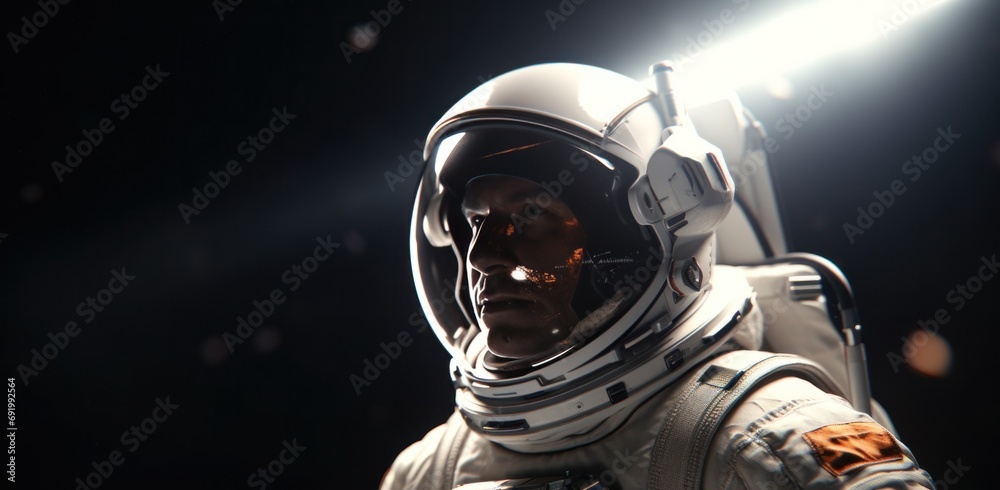 Canvas Prints an astronaut stands in space