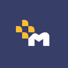 Letter M with plus rounded icon medical logo. Usable for business, science, healthcare, medical, hospital and doctor letter design vector