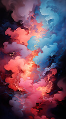 abstract colorful clouds, what space has in store for you, in the style of nebulous forms