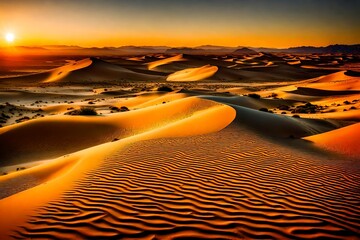 A vast, untouched desert landscape stretching as far