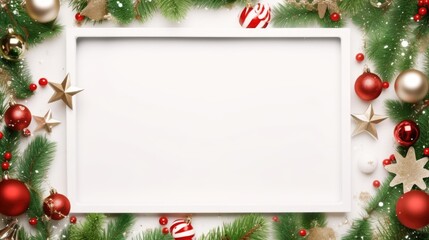 Fototapeta na wymiar Christmas frame for holiday decoration and festive winter comeliness