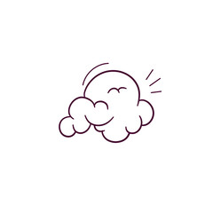 Hand Drawn illustration of  cloud icon. Doodle Vector Sketch Illustration