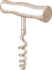 Hand Drawn Illustration Of Corkscrew