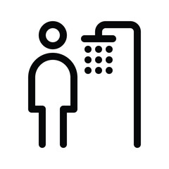 Men shower room line icon