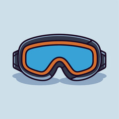 cute ski goggles icon vector