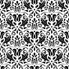 Orient vector classic pattern. Seamless abstract background with vintage elements. Orient black white pattern. Ornament for wallpaper