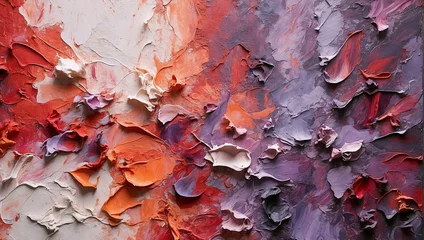 Foto op Plexiglas abstract acrylic red-purple paint texture © Oleg Sevostyanov