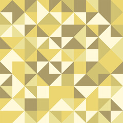 Geometric vector pattern with golden triangles. Geometric modern ornament. Seamless abstract background