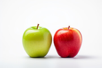 Red and green apples isolated on a white background