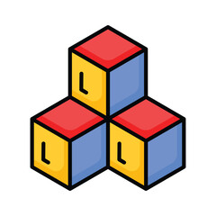 Take a look at this amazing icon of kids blocks, kids plaything vector