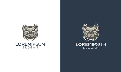 collection of cat head mascot logo design vector