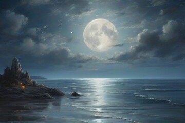 moon over the sea