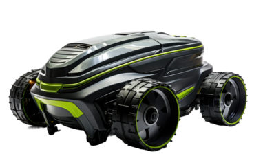 Digital New Stylish Compact and Robotic Lawn on White or PNG Transparent Background.