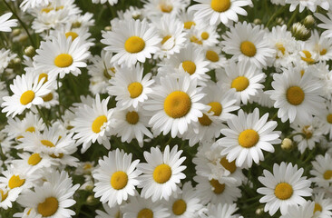 White Daisy Flowers Background.