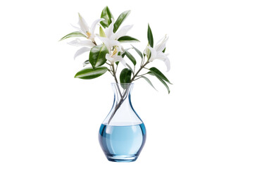 Shiny Decorated Crystal Clear Glass Vase on White or PNG Transparent Background.