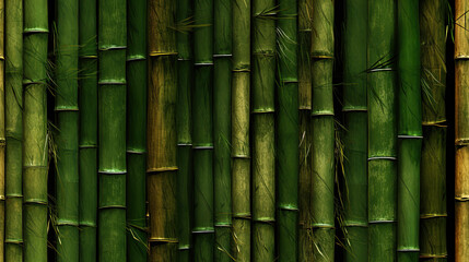 Seamless texture of green bamboo cane.