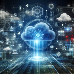 Illustration of cloud computing technology
