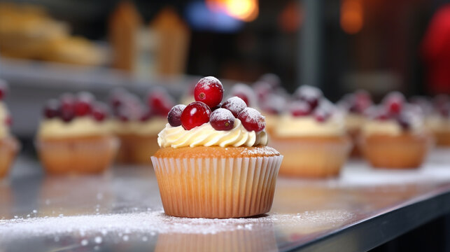 cupcakes with cream HD 8K wallpaper Stock Photographic Image 