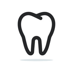 vector illustration in flat linear style tooth icon, dentistry