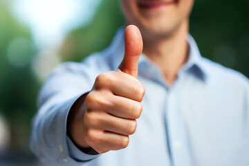  man giving a thumbs up of approval
