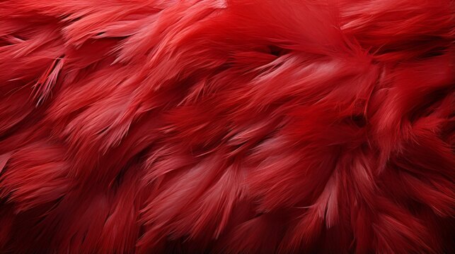 Vibrant red feathers reveal the intricate beauty and boldness of nature up close