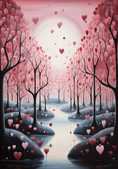 Valentines background for card , art for children , book cover