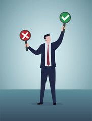 Decision or judgement, assess the situation.Good timing to invest.