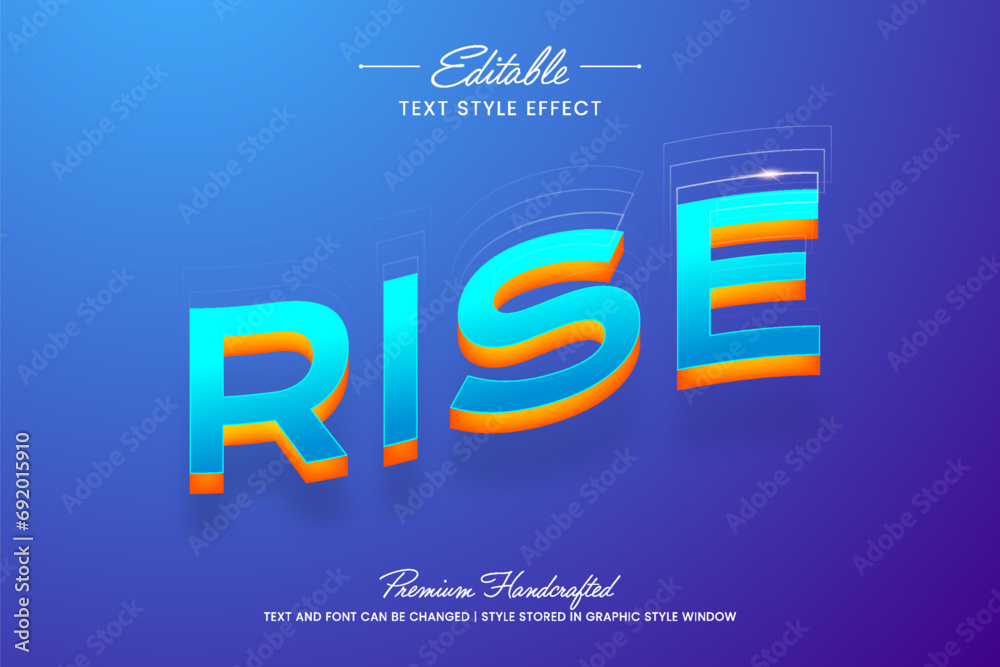 Poster shiny futuristic vector graphic style on gradient background. editable vector 3d text effect.