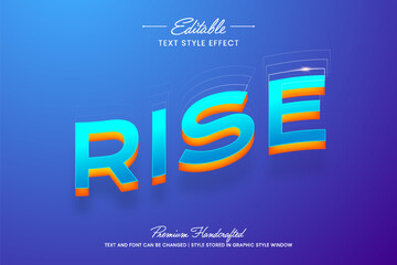 Shiny futuristic vector graphic style on gradient background. Editable vector 3D text effect.