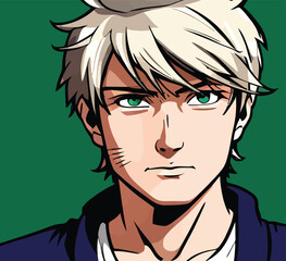 portrait of handsome anime style boy