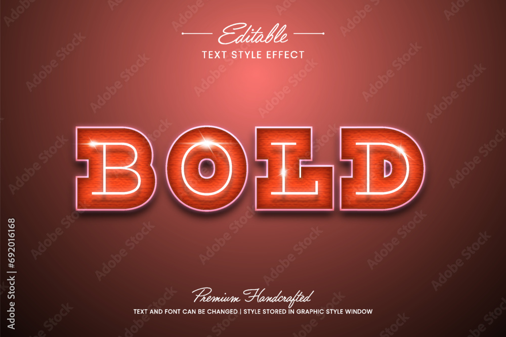 Poster bold shiny vector graphic style on gradient background. editable vector 3d text effect.