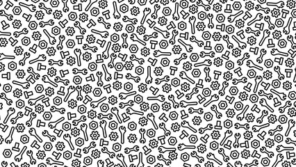 Hand drawn setting abstract pattern with black line.