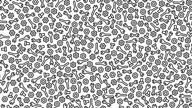 Hand drawn setting abstract pattern with black line.
