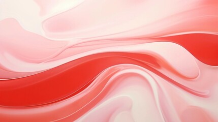 red and white abstract swirled art background. generative AI illustration.