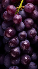 Fototapeta premium Liquid Luxury: Top-Down View of Purple Grapes in Water