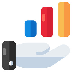 Editable design icon of bar chart 