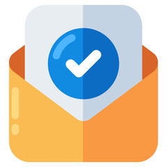 An icon design of verified mail - obrazy, fototapety, plakaty